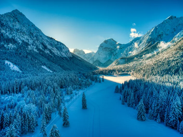 Winterlandschaft des Falzthurntals